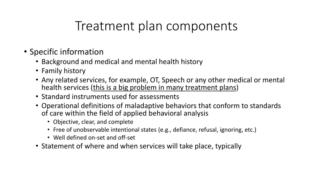 treatment plan components 1