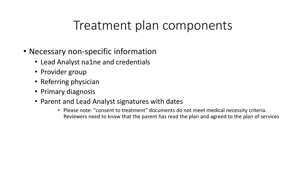 treatment plan components