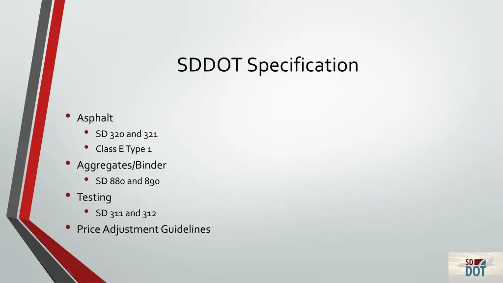 sddot specification