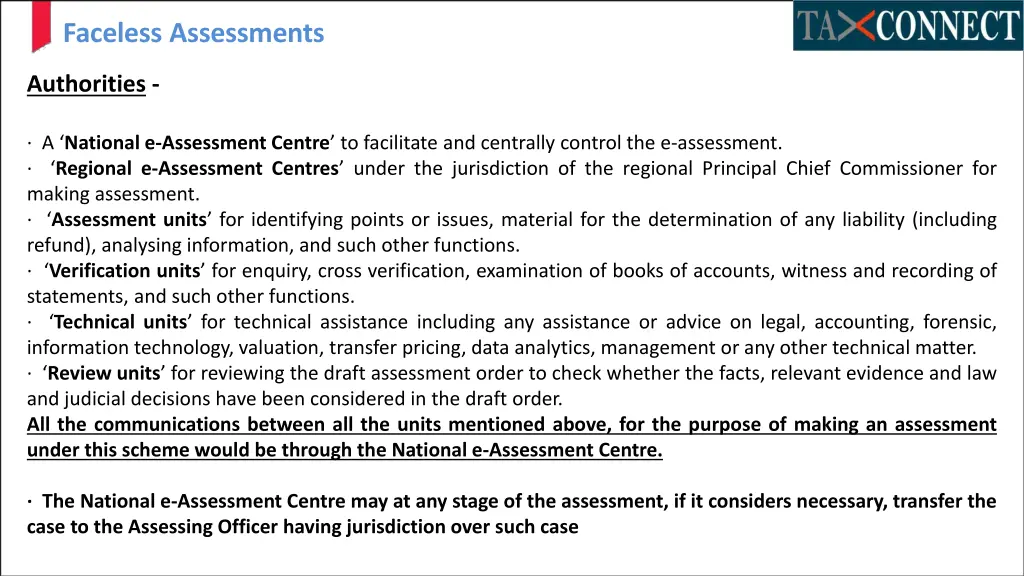 faceless assessments