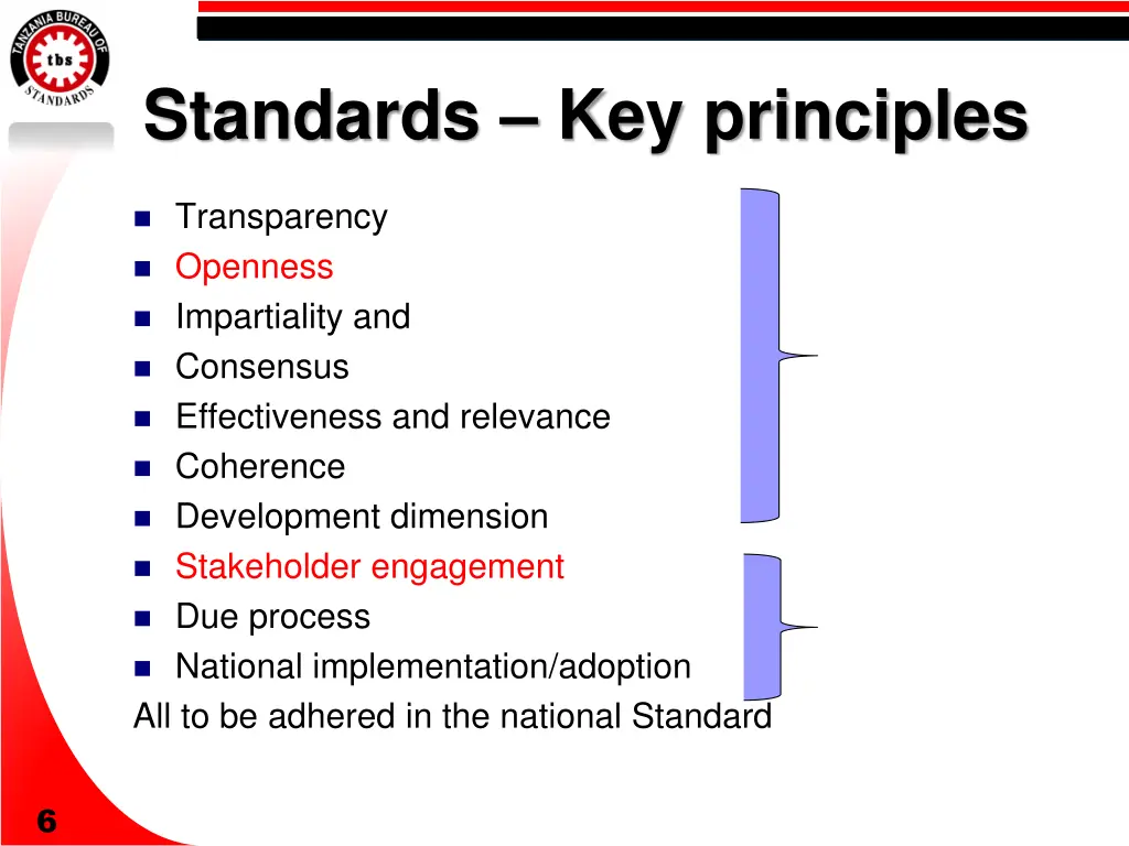 standards key principles