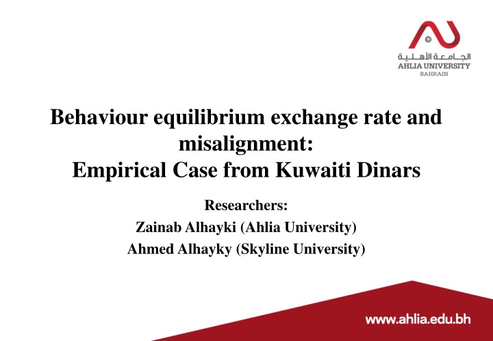 behaviour equilibrium exchange rate