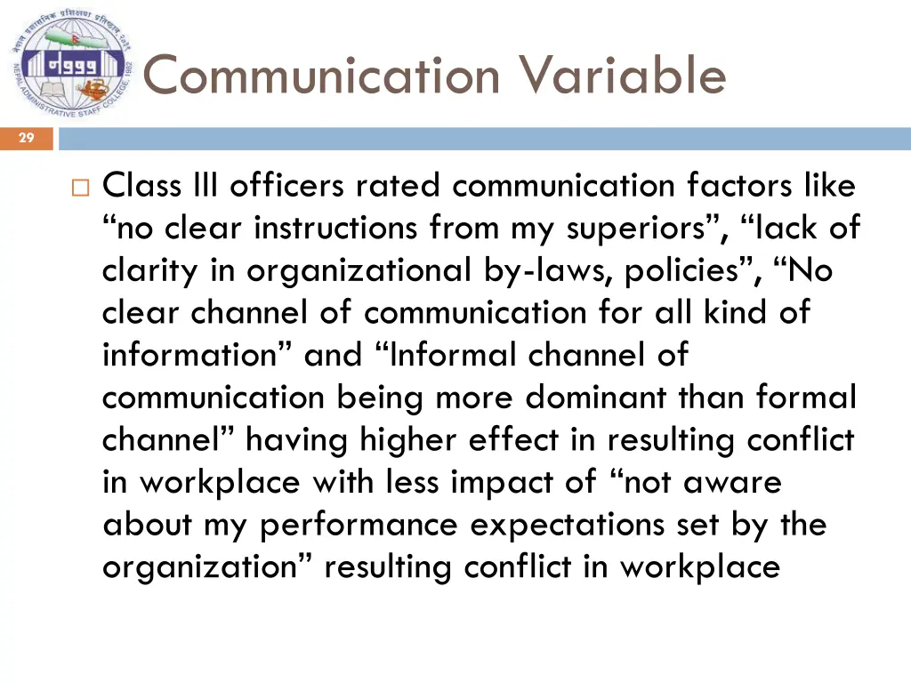 communication variable