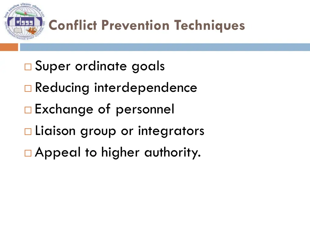 conflict prevention techniques