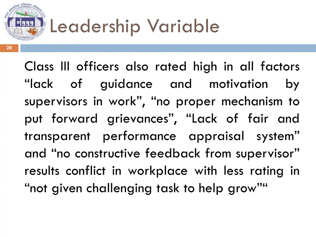 leadership variable