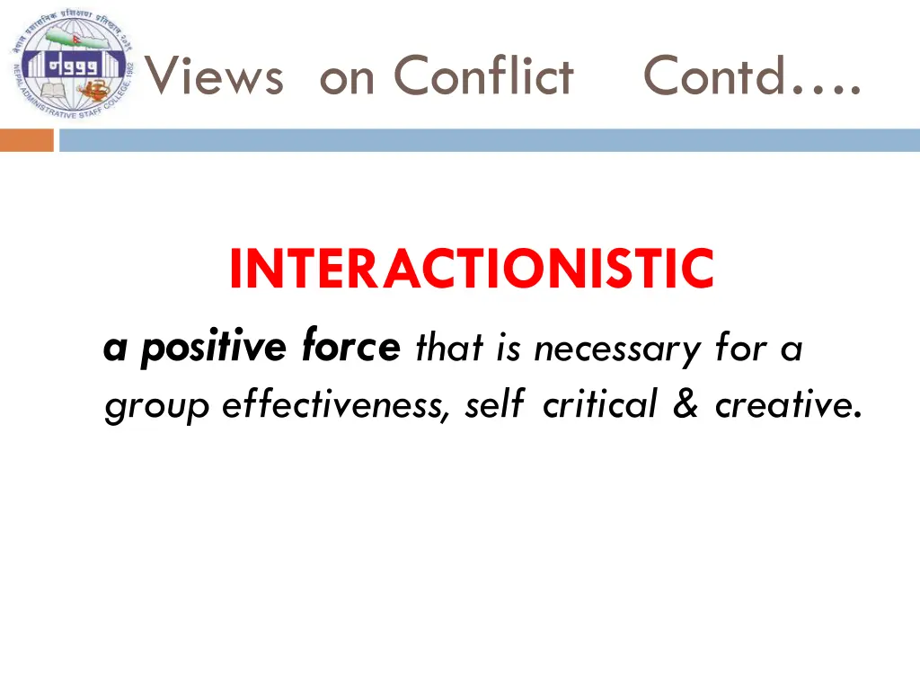 views on conflict contd 1