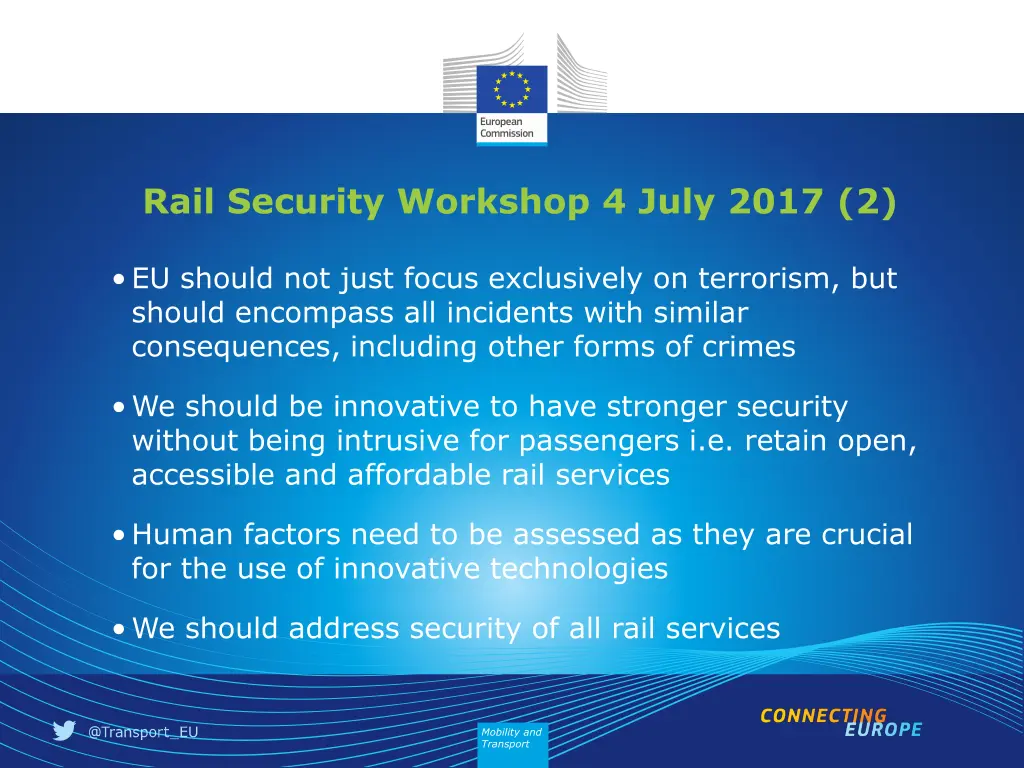 rail security workshop 4 july 2017 2