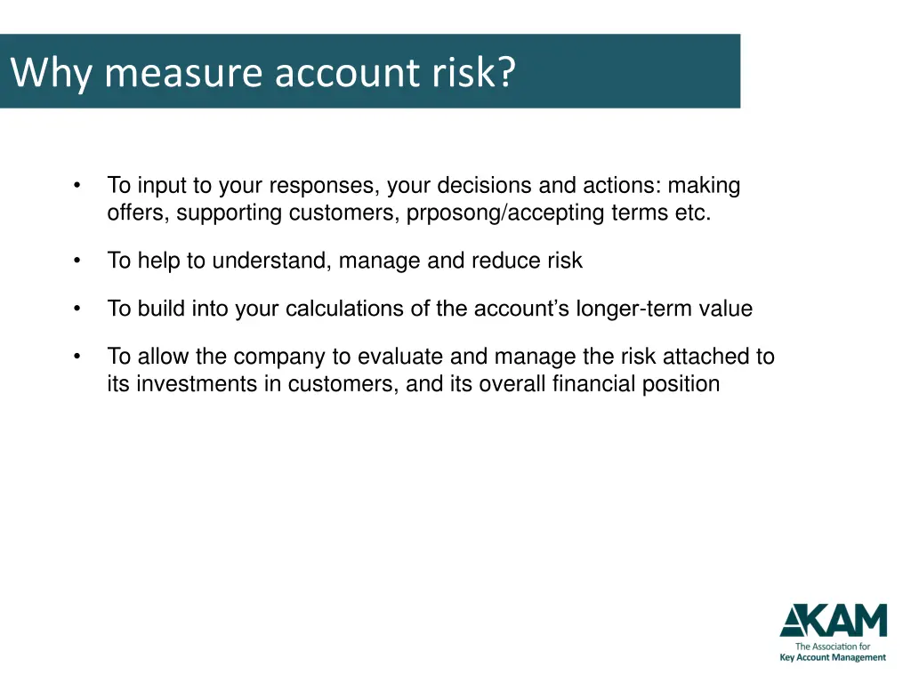 why measure account risk