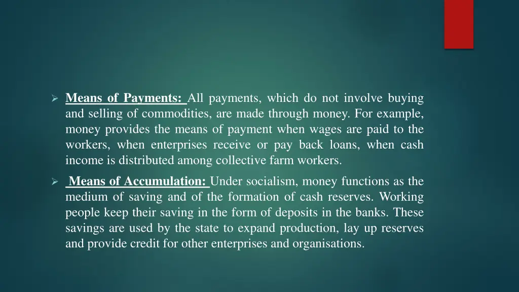 means of payments all payments which