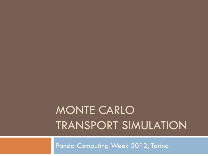 monte carlo transport simulation