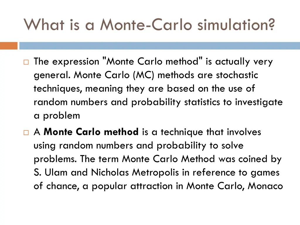 what is a monte carlo simulation