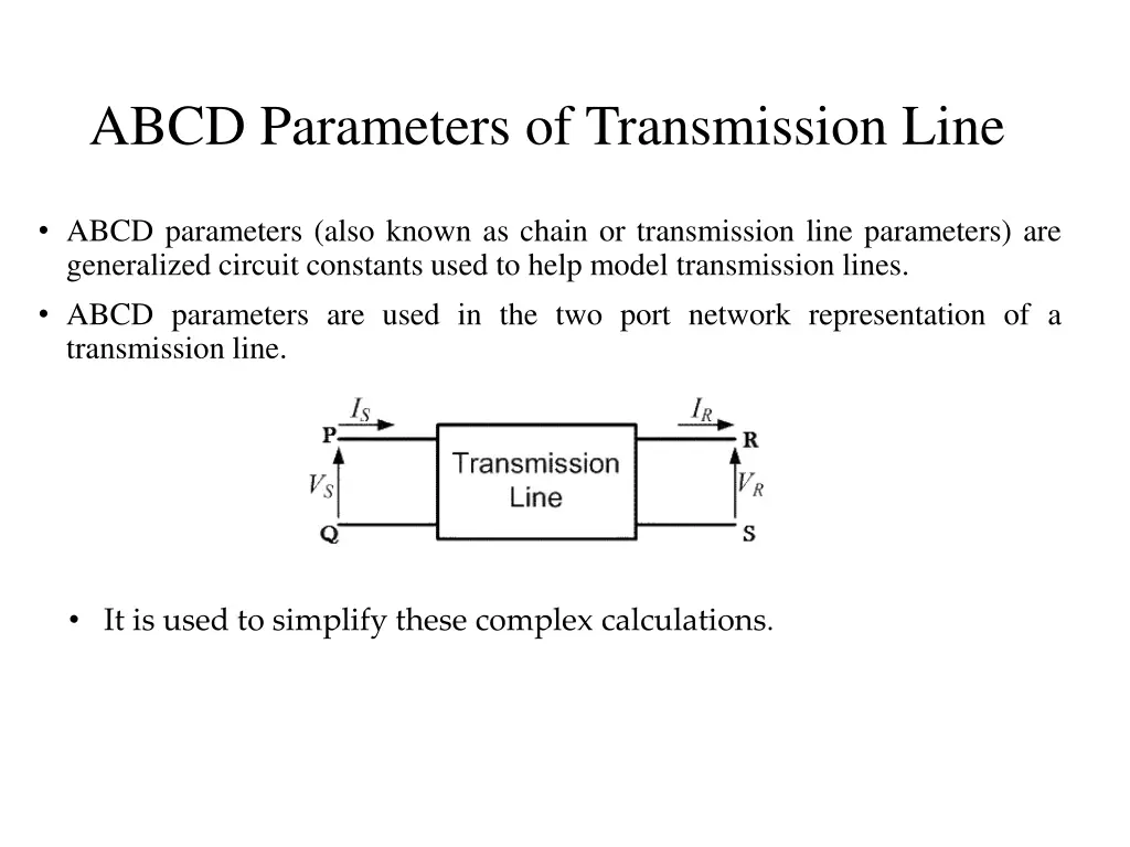 abcd parameters of transmission line