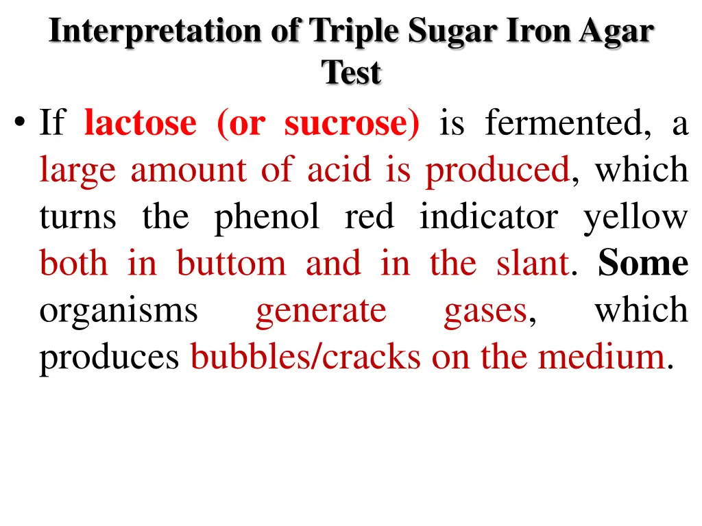 interpretation of triple sugar iron agar test