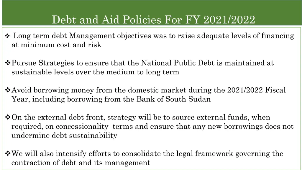 debt and aid policies for fy 2021 2022