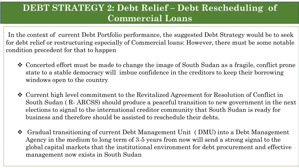 debt strategy 2 debt relief debt rescheduling