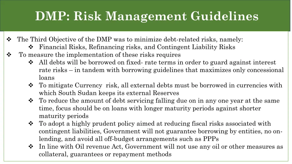 dmp risk management guidelines