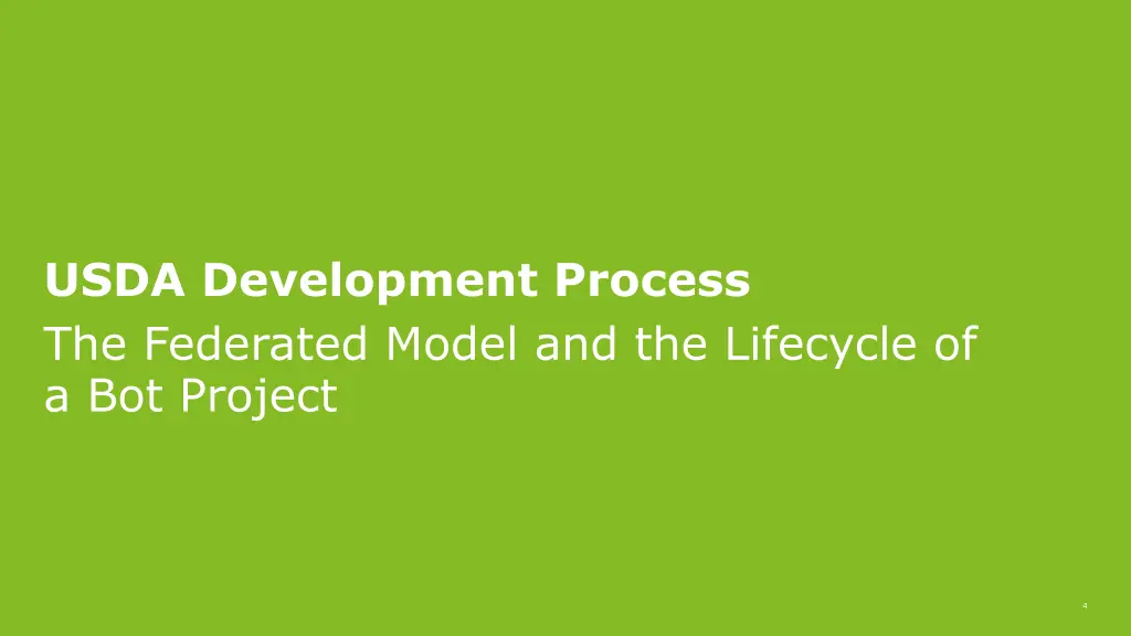 usda development process the federated model