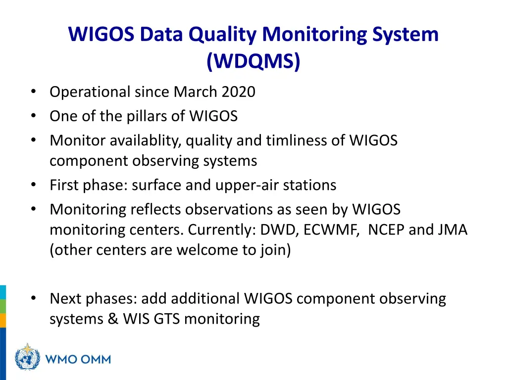 wigos data quality monitoring system wdqms