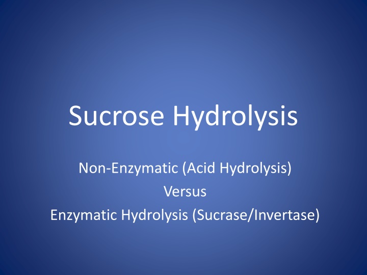 sucrose hydrolysis