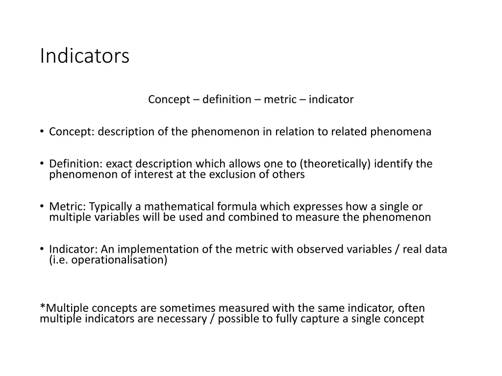 indicators