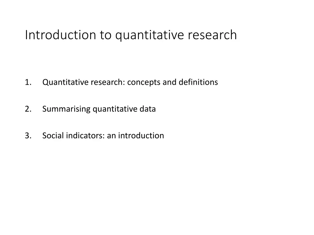 introduction to quantitative research