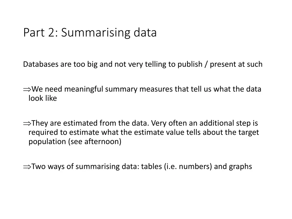 part 2 summarising data