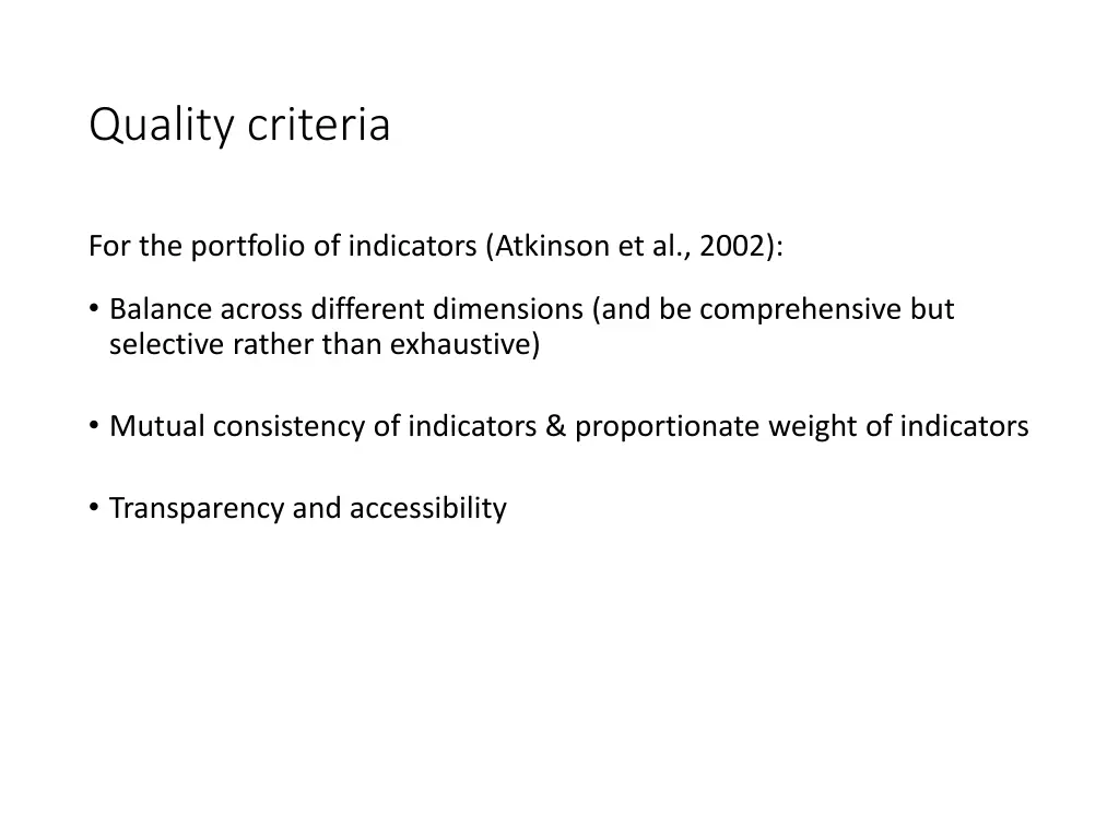 quality criteria 1