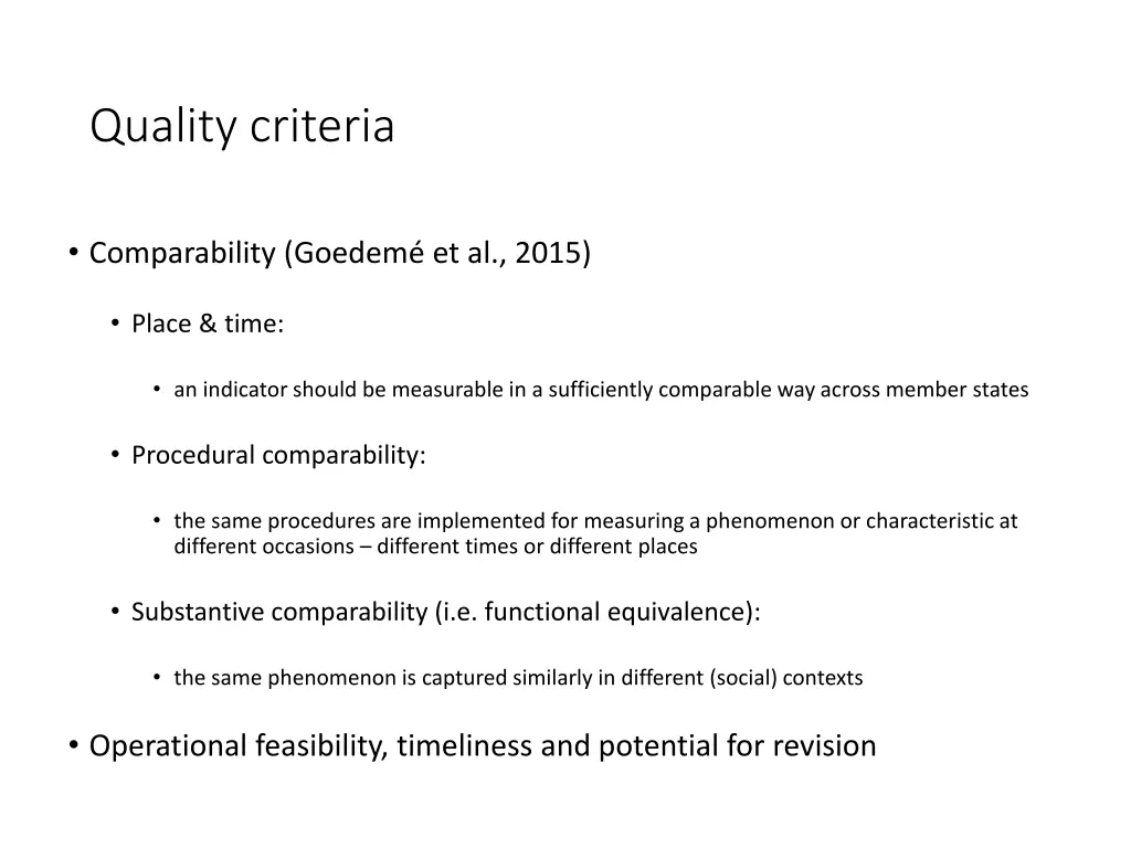 quality criteria