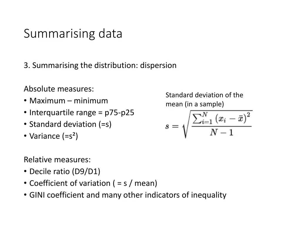 summarising data 8