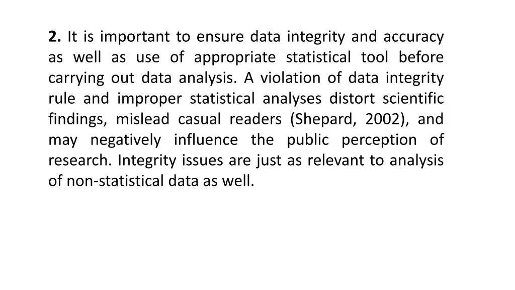 2 it is important to ensure data integrity