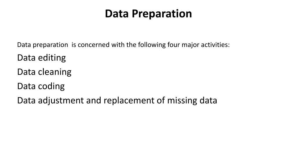 data preparation