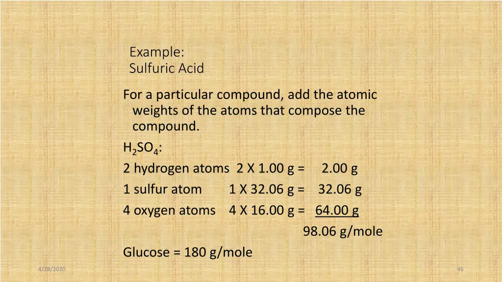 example sulfuric acid