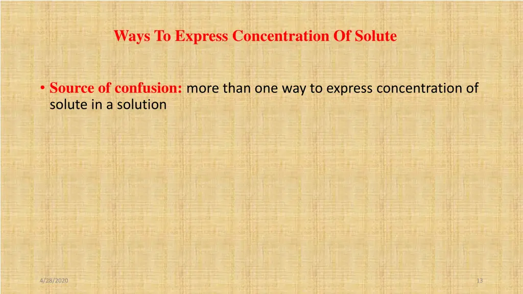 ways to express concentration of solute