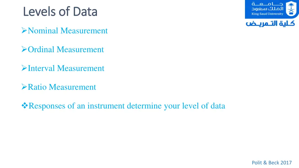 levels of data levels of data