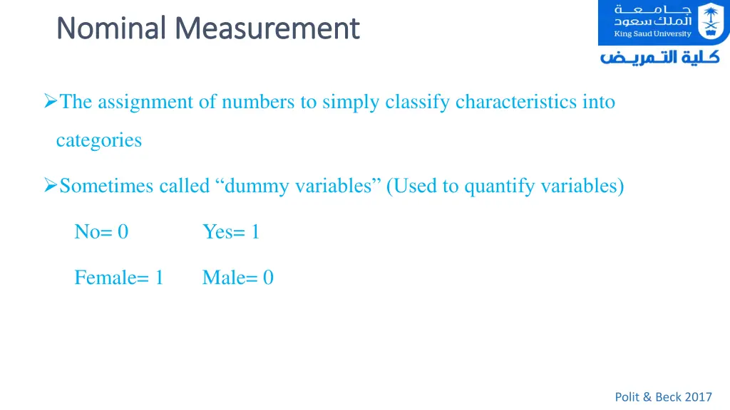 nominal nominal measurement measurement