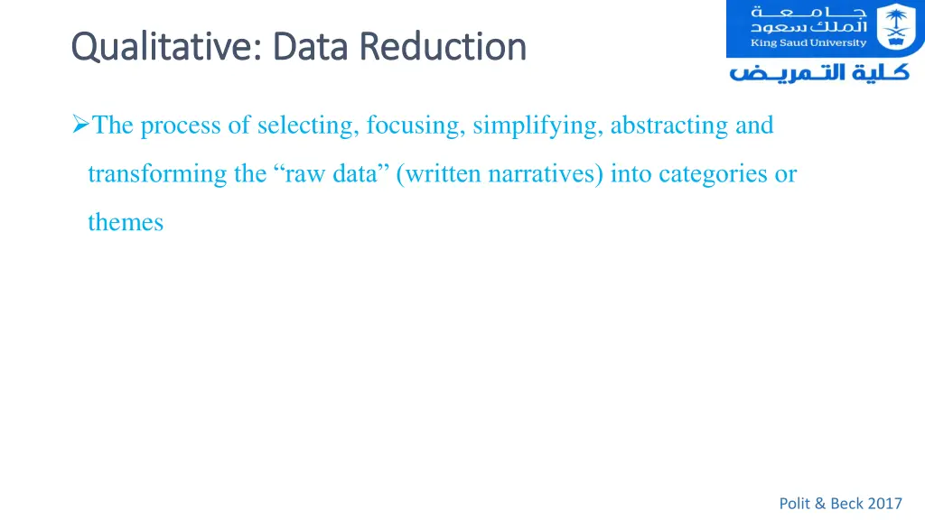 qualitative data reduction qualitative data