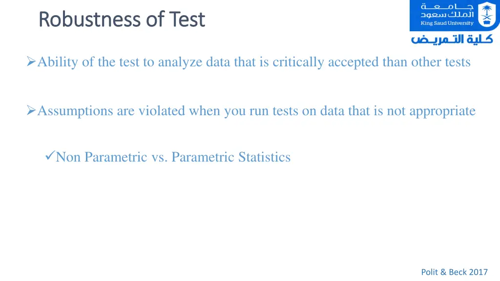 robustness of test robustness of test