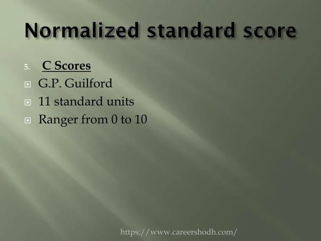 c scores g p guilford 11 standard units ranger