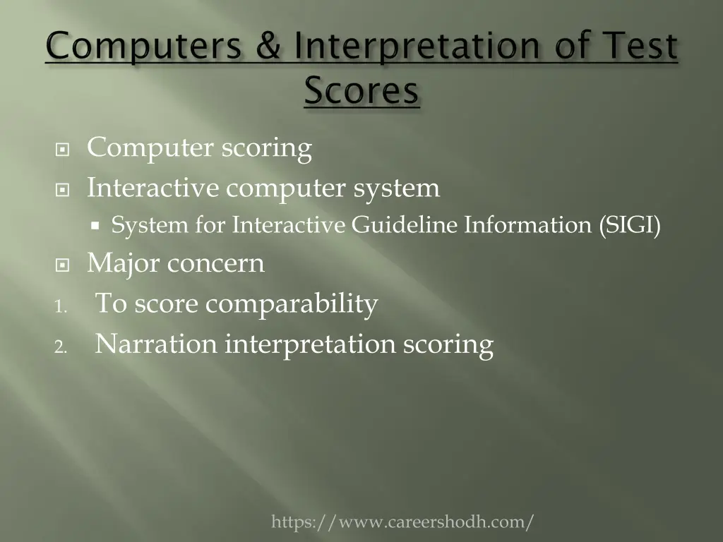 computer scoring interactive computer system