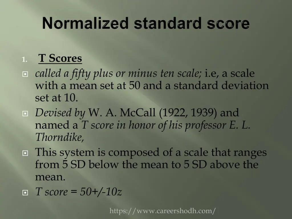 t scores