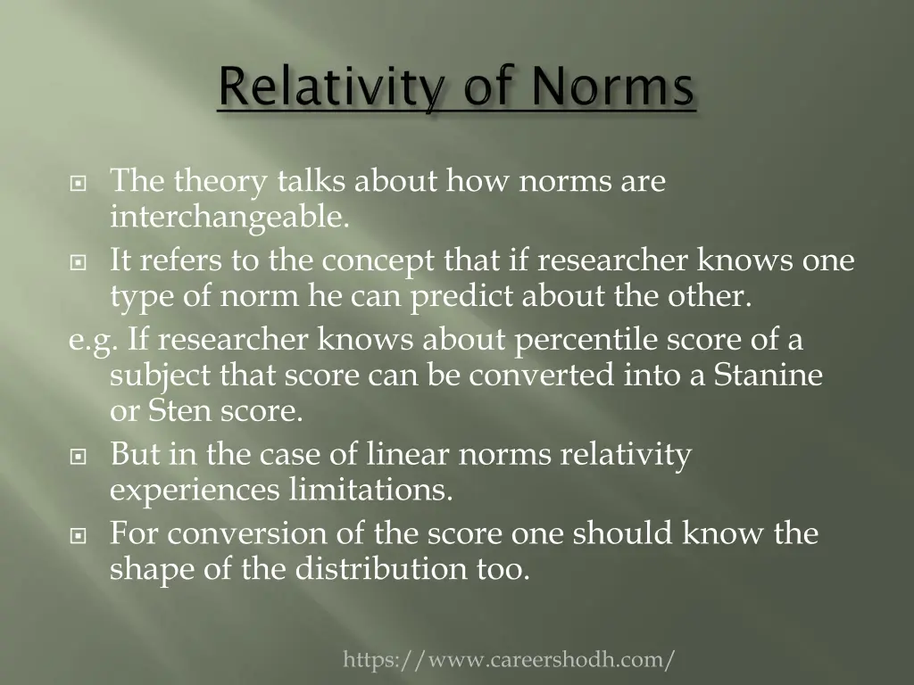 the theory talks about how norms