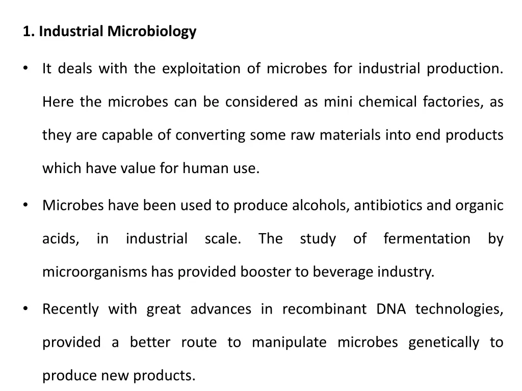 1 industrial microbiology