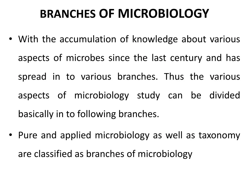 branches of microbiology