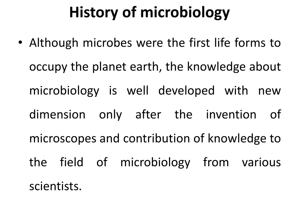 history of microbiology