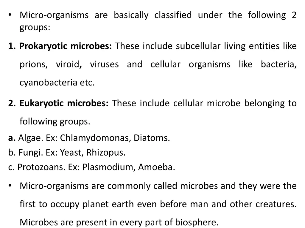 micro organisms are basically classified under