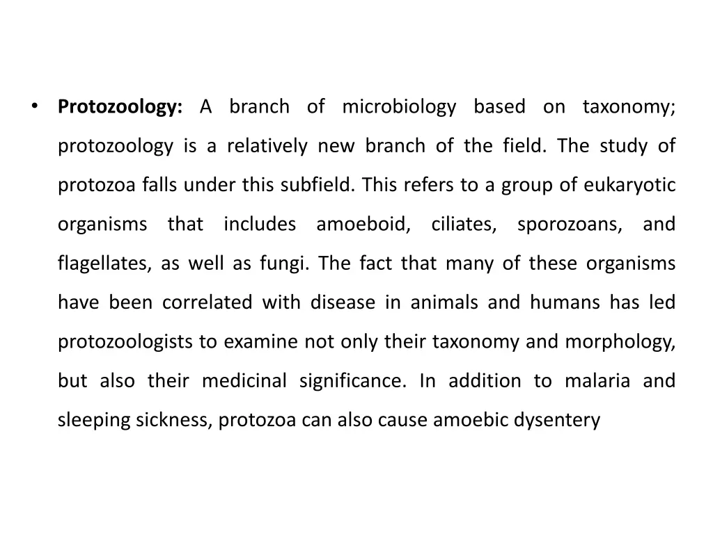 protozoology a branch of microbiology based