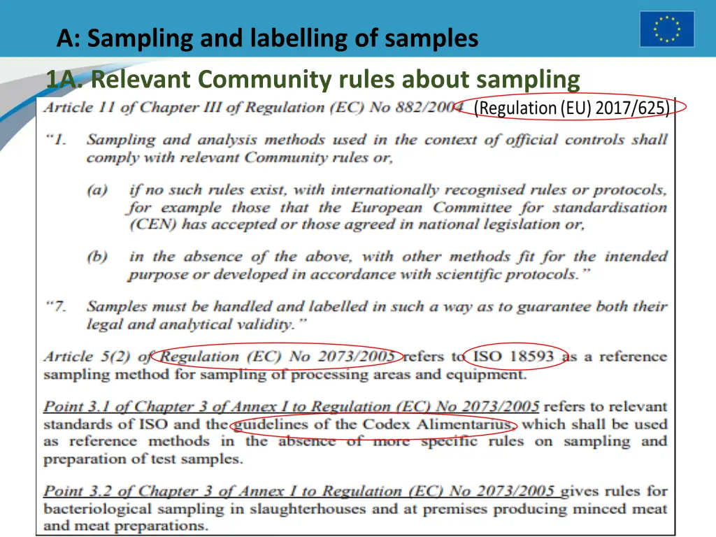 a sampling and labelling of samples 1a relevant