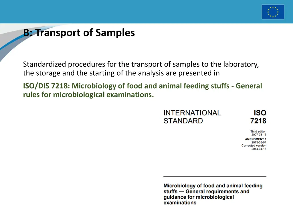 b transport of samples