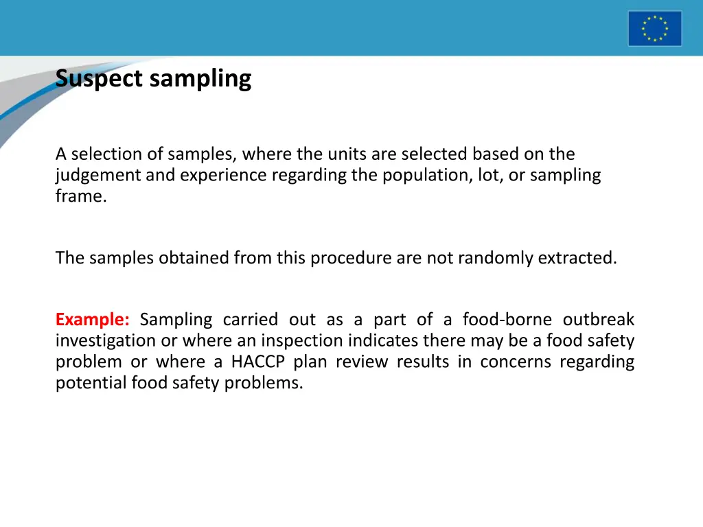 suspect sampling