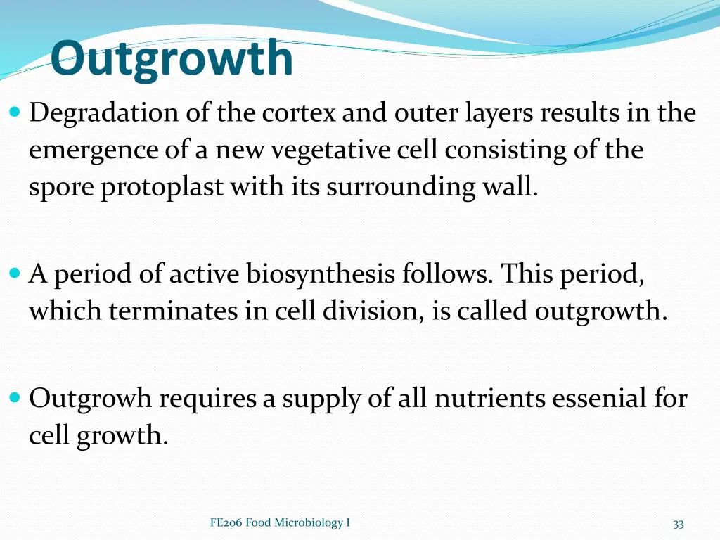 outgrowth degradation of the cortex and outer